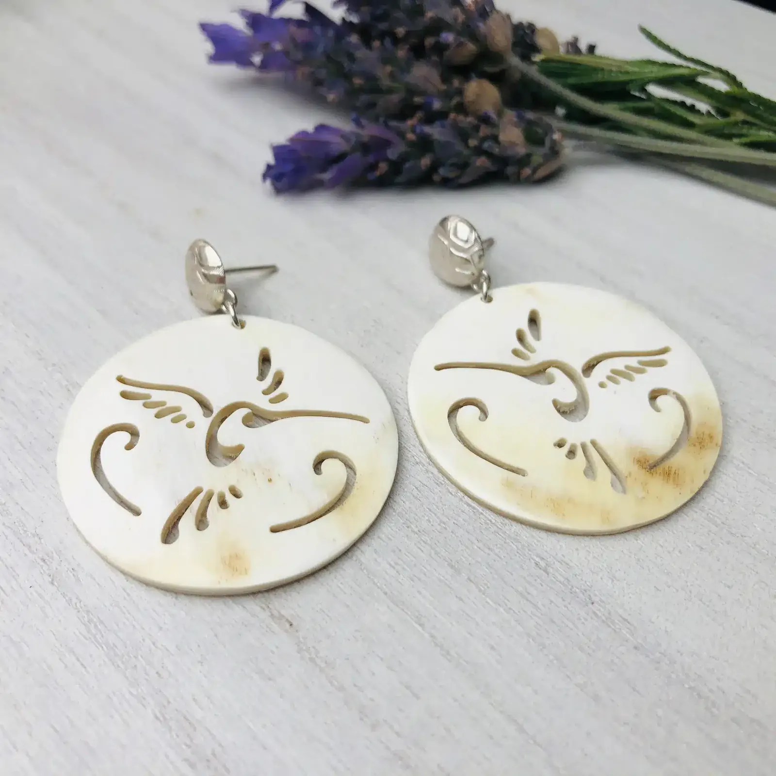 Aros cacho de buey y Plata 925