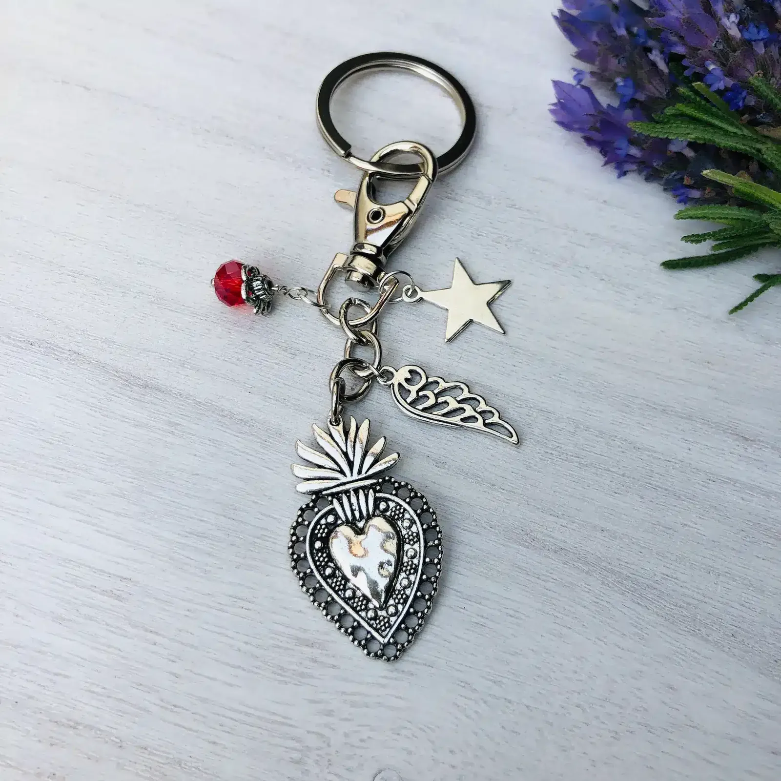 Llavero corazón protector